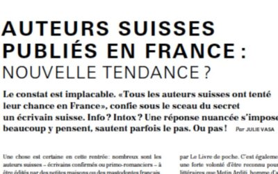 Auteurs suisses publiés en France : nouvelle tendance ?